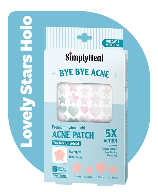 SimplyHeal Lovely Stars Day & Night Premium Hydrocolloid Acne Patch 36s (Hologram)