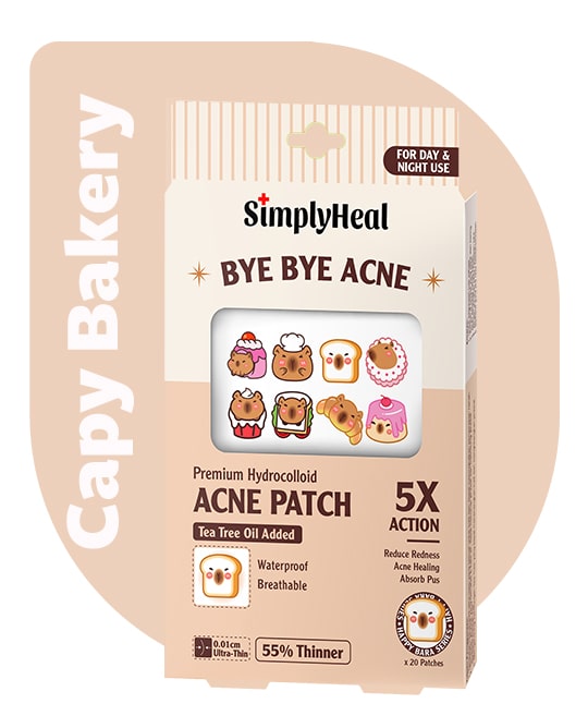SimplyHeal Capy Bakery Day & Night Premium Hydrocolloid Acne Patch 20s