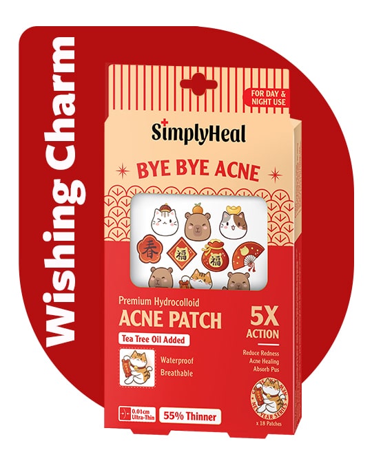 SimplyHeal Wishing Charm Day & Night Premium Hydrocolloid Acne Patch 18s