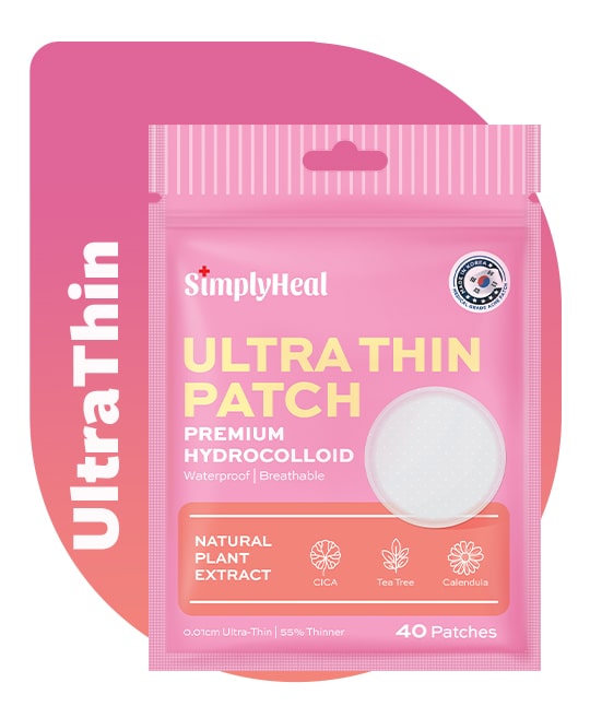 Simplyheal Ultra Thin Day & Night Premium Hydrocolloid Acne Patch With Tea Tree Oil 40 Patches