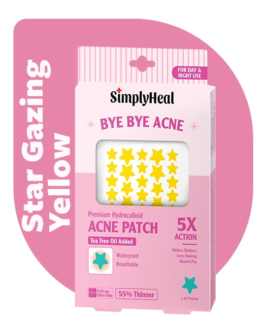 SimplyHeal Star Gazing Day & Night Premium Hydrocolloid Acne Patch 40s (Yellow)