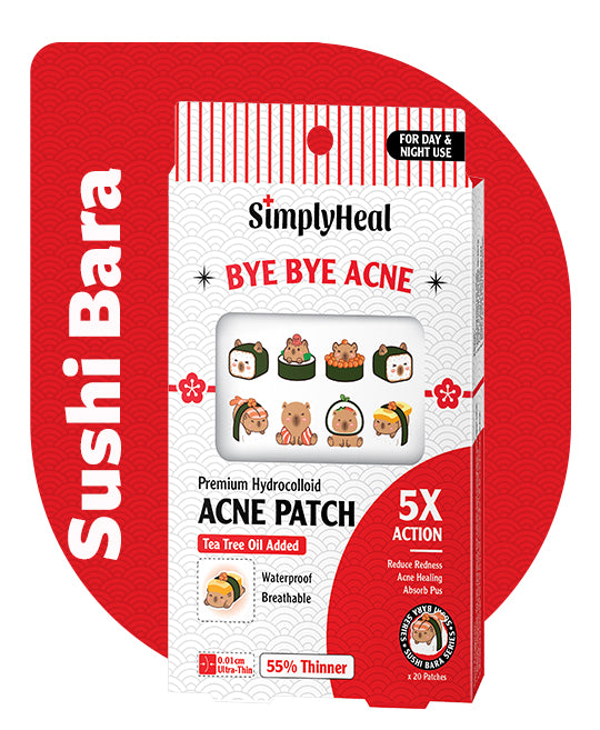 SimplyHeal Sushi Bara Day & Night Premium Hydrocolloid Acne Patch With Tea Tree Oil 20s