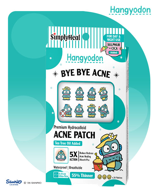 SimplyHeal Toasty Hangyodon Day & Night Premium Hydrocolloid Acne Patch With Tea Tree Oil 20s