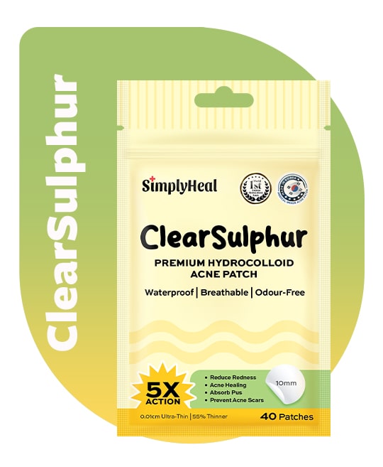 SimplyHeal Clearsulphur Day & Night Premium Hydrocolloid Acne Patch 40s